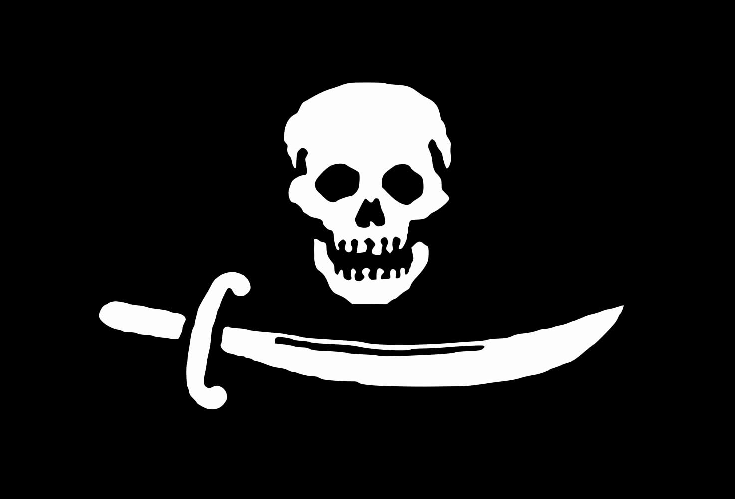 Drapeau pirate Bartholomew Roberts Flag3 grand format Jolly Roger pour exterieur et decoration