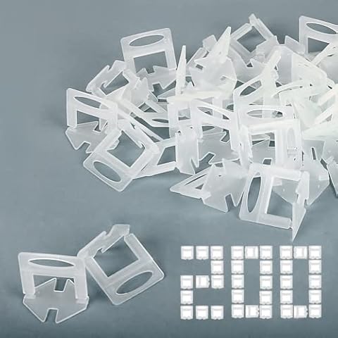 Tile leveling Clips, 200pcs Tiles Leveler Spacers for Tile Installation Kits, Tile leveling System 1/8 inch Cover