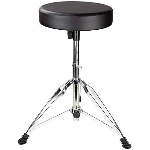 RockJam DP-001 Adjustable Drum Stool Drum Throne with Padded Seat, Black, ‎35 x 30 x 10 cm Cover