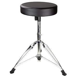 RockJam DP-001 Adjustable Drum Stool Drum Throne with Padded Seat
