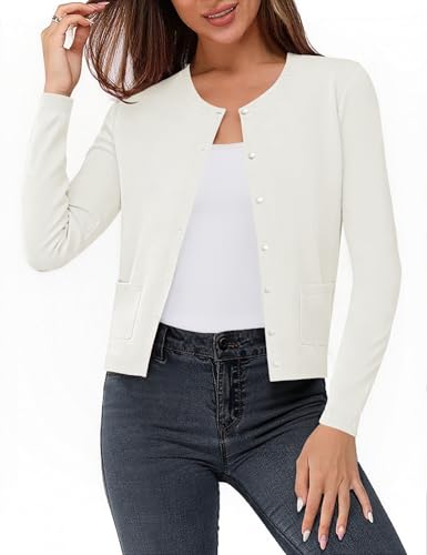 Aottori Strickjacke Damen Kurz Cardigan Bolero Festlich Elegant...