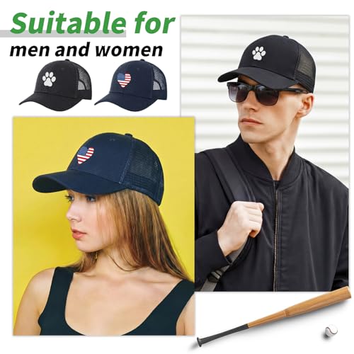 Image of Suhine 24 Pcs Blank Trucker Hat Bulk Unisex Mesh Baseball Cap for Sublimation Embroidery Vintage Adjustable Hat for Men Women