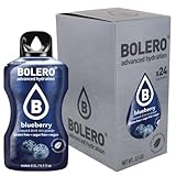 Bolero BLUEBERRY 24x3g | Saftpulver ohne Zucker, gesüßt mit Stevia + Vitamin C | geeignet für Kinder, Sportler und Diabetiker | glutenfrei und veganfreundlich | Blaubeergeschmack