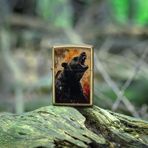Encendedor Zippo grabado personalizado diseño Grizzly Roar miniatura 3