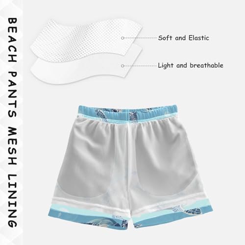 Pigsaly Boys Swim Trunks Cute Swimming Sea Turtles Cartoon Boys Board Shorts Swimsuit Swimwear Summer Bathing Suit XS4