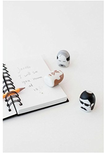 Kikkerland eraser heads pack original en forme de tête sculptée - 4
