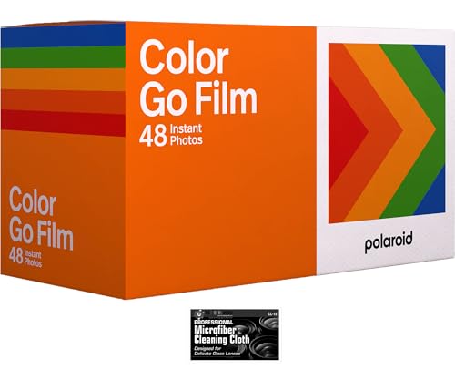 Polaroid Go Color Film - 48 Photos - 3 Double Packs Bulk Film with Cloth - for Polaroid GO Camera Only - Not Compatible with i-Type or 600 Cameras