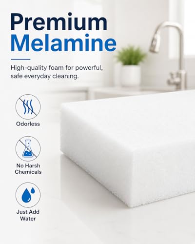 Image of Magic Eraser, 50 Pack Magic Eraser Sponge Melamine Sponge Cleaning Eraser, Magic Erasers in Bulk Extra Durable Magic Sponges Eraser for Furniture, Bathroom, Bathtub, Sink, Floor, Baseboard