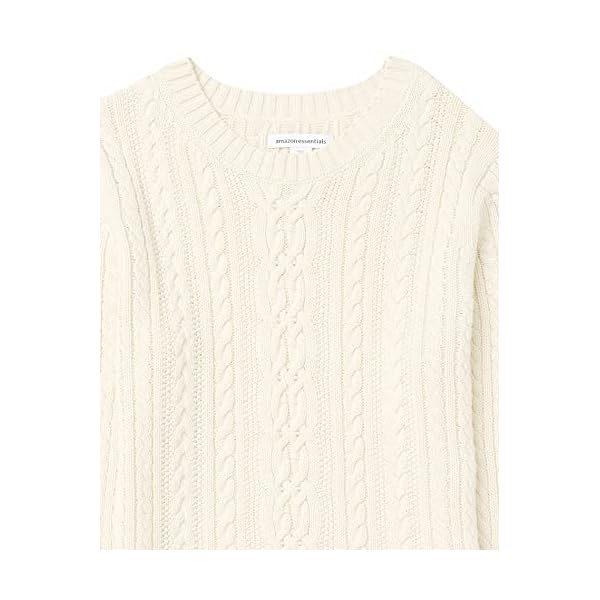 Amazon-Essentials-Womens-Fisherman-Cable-Long-Sleeve-Crewneck-Sweater Amazon Essentials Women's Fisherman Cable Long-Sleeve Crewneck Sweater (Available in Plus Size), Cream, XX-Large
