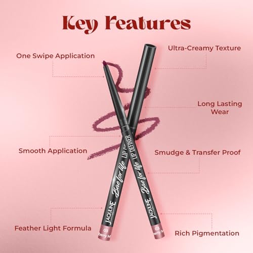 Image of JAQULINE USA Bae For Life Lip Definer lipliner | Long Lasting Lip Liner Pencil | Waterproof | Smudge Proof | Matte Finish | Paraben Free | Vegan & Cruelty Free Lipliner | Mulberry Mood 03, 0.3g