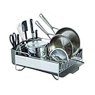 KitchenAid Large Capacity,Full Size, Rust Resistan Dish Rack Angled Drain Board and Removable Flatware Caddy, Light Grey