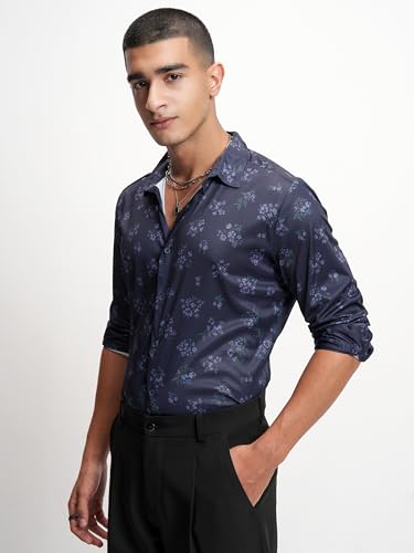 Image of Highlander Men's Slim Fit Striped Casual Shirt | Modern & Relaxed | Vertical Stripes a Sleek, Trendy Look