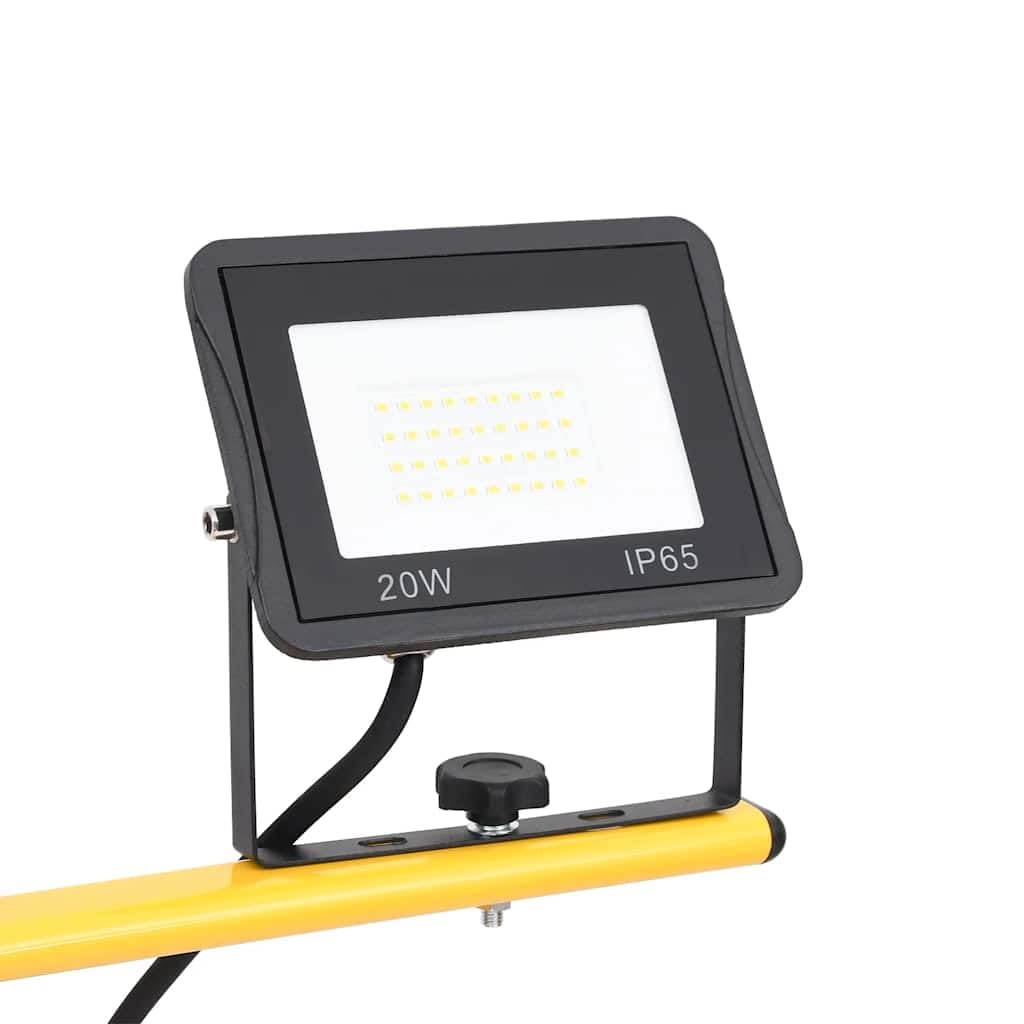 Lampa robocza LED ze statywem 2 x 20 W 2800 lm 3000 K ciepła biel reflektor budowlany z regulacją wysokości z kablem 3 m