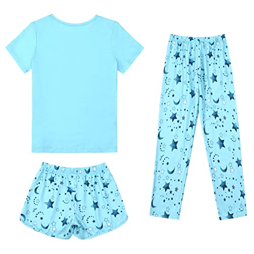 Mirawise Girls 3 Pc Pajamas Sleepwear Cotton Pjs Clothes Set 4-13 Years2