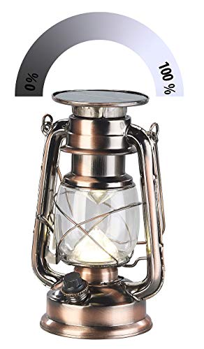 Sturmlaterne Lunartec Solarlampe mit dimmbaren LEDs