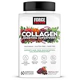 Force Factor Collagen Boosting Superfoods with Biotin, Hyaluronic Acid, Bamboo, and Hair, Skin, and Nails Vitamins, Nail Strengthener and Skin Supplement, Tropical Fruit Flavor, 60 Soft Chews