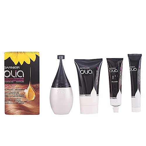 Garnier Olia Coloración Permanente sin Amoniaco, con Aceites Florales de Origen Natural, Tono 8.0 Rubio Claro, 1 Unidad (Paquete de 1)