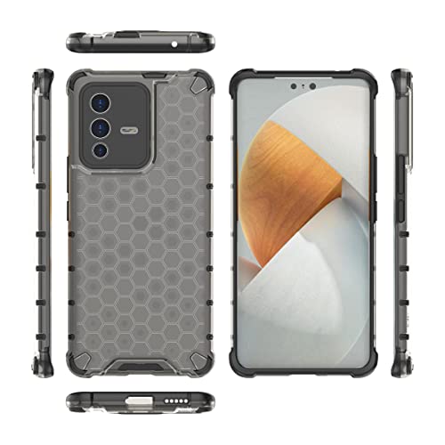 Image of Glasgow Back Case Cover Designed for Vivo V23 Pro 5G - Black