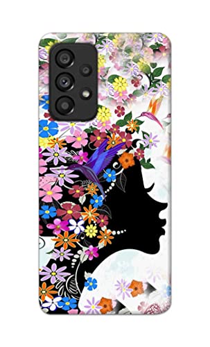 Image of Printed Hard Back Cover Case for Samsung Galaxy A53 5G Back Cover (Floral Hairstyle Girl) -1803
