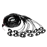 TJX-Inc RGB 12 pcs LED Rock Lights Multicolor Neon Light Kit for Off Road Truck Car ATV SUV Vehicle Boat Underbody Glow Trail Rig Neon Lights Waterproof (12 pods)