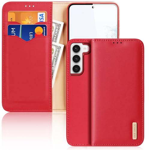 Étui portefeuille Samsung S25 Ultra rouge clapet aimanté protection intégrale cuir véritable