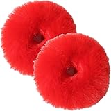 ファーシュシュ 2個セット レッドト ファー ヘアゴム 選べる 髪に優しい 髪ゴム 高弾性 おしゃれ 大人 女性 ヘアアクセサリー 母の日ギフト [並行輸入品]
