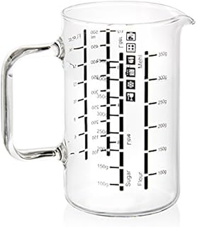 Wenco Szklany miarka/dzbanek pomiarowy, dwie skale i różne jednostki miary, 500 ml, szkło