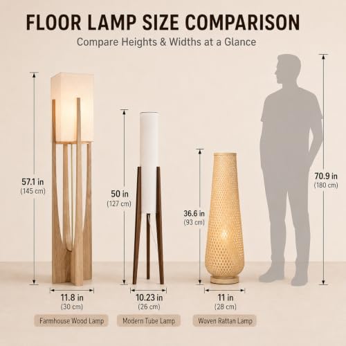 Image of Farmhouse Style Floor Lamp,57 Inch,for Living Room