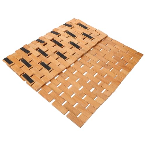 SHINEOFI Esterilla de Bambú Antideslizante para Baño y Ducha Alfombra Natural Resistente al Agua para Lavabo y Aseo para Hogar y Oficina