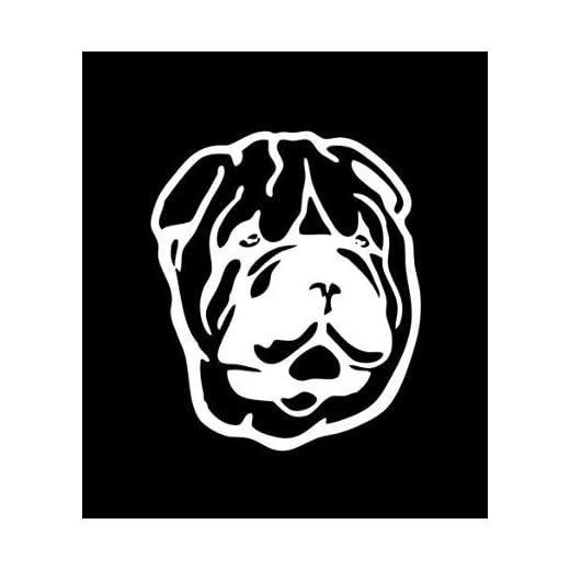Shar Pei Dog Face NOK Decal Vinyl Sticker |Cars Trucks Walls Laptop|White|5.5 x 4.5 in|NOK467