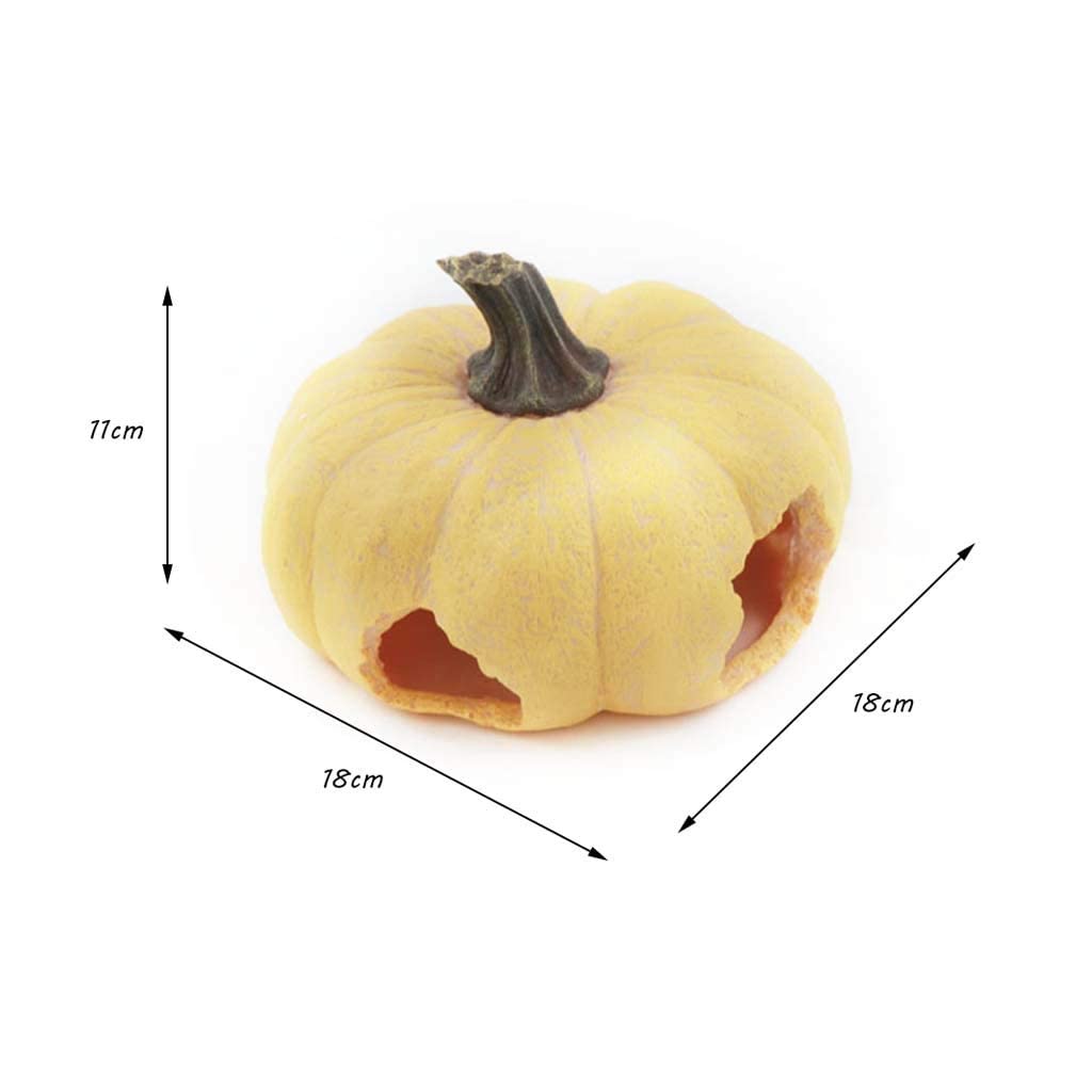 Escondite de reptiles de calabaza de simulación, caja de cueva de reptiles, decoración de esquina de hábitat, lagarto de serpiente, escondites de Halloween, caja de reptiles, accesorios, adornos