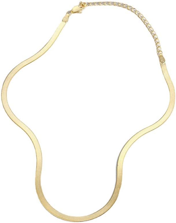 Collar de cadena de espiga plana de plata de ley 925 de 0.197 in para mujer, 16 pulgadas, 18 pulgadas