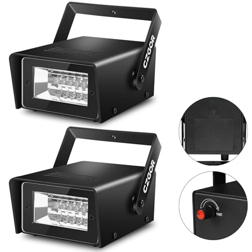 Strobe Lights Mini 2 Pack, Czgor 5 LED Wireless Strobe Light, Batteries Req