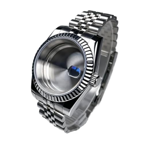 1個 36mm/39mm NH35 ケース DJベゼル サファイアガラス ステンレススチール ForSKX Mod パーツ NH35/36 ムーブメントウォッチに適合(PaleVioletRed)