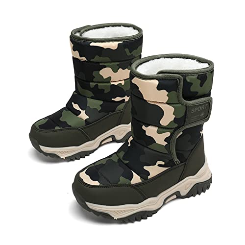 Xinghuanhua Enfant Bottes d'hiver Garçons Filles Doublure Antidérapantes étanches Chaude Bottines Hiver Bottes de Neige Cover