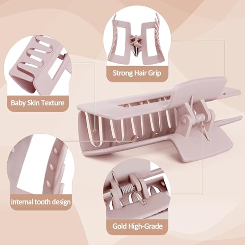 Image of ANNA CREATIONS 8 Pcs Korean Fashion Matte Hair Claw Clips Strong Hold Clutcher for Thick & Thin Hair Accessories Clutches for Women & Girls