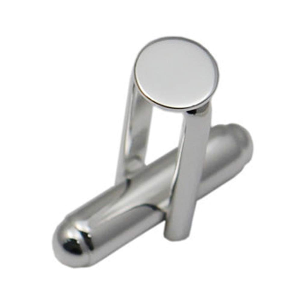 JKEIO925 Solid Silver Cufflink Blanks with 6/8/16mm Flat Round Pad fro Resin and Cabochon Handmade Cufflink Base for Men Gift for Groomsmen ¡­