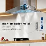 Wall Mount Range Hood 30 inch, 450CFM | Stainless Steel, CRYSTAL WHITE 12000K LEDs, Baffle Filters, Ducted/Ductless Convertible (Charcoal Included)