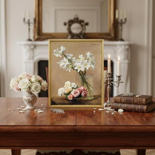 Image of Canvas Frames for 8 inchx10 inchPaintings with 0.6 inch~0.9 inch Deep Gold | VAREIHNAZ Canvas Floater Frames for 8 inchx10 inchCanvas Paintings,Floating Frames for Wall Decor,No Glass or Back(Gold)