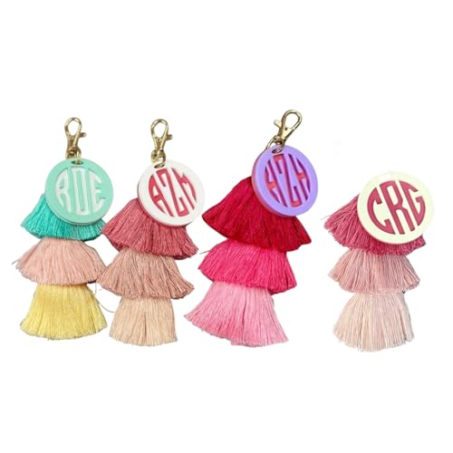 Personalized Monogram Keyring With Tassel 3d-Printed Name Keyring Personalized Name Keyring Luggage Tag Backpack Keyring Suitable As A Back-To-School Gift For Students And Children