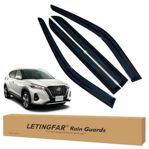 LETINGFAR Window Visors Rain Guards for Nissan Kicks 2018 2019 2020 2021 2022 2023 2024 Accessories, Wind Deflectors Vent Shades for Nissan Kicks by LETINGFAR - Used condition - US$31.02
