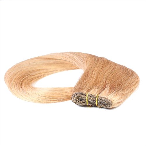 One-Day Sale: Up to 70% Off hair2heart Human Hair Weave on Extension - 16“, Colour #12 Golden Brown, Straight