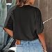 T Shirt For Women Loose Fit Cropped Tops For Women Trendy Short T-Shirts Sexy Casual Short Sleeves Tee Shirt Summer Tunics Womens V Neck Black