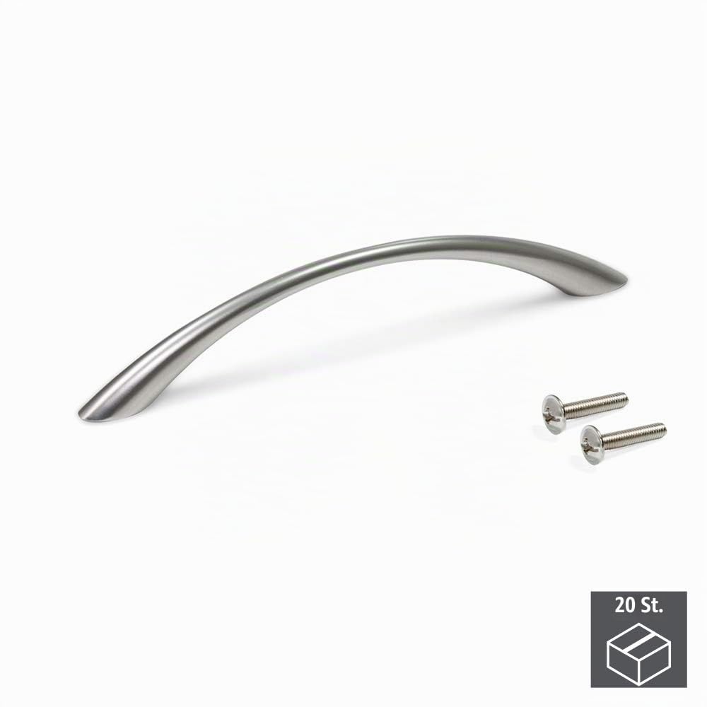 Emuca 9160925 Griffe für Möbelstück, CC 128mm, Zamak, Grau-metallic, 20 Stück
