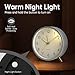 Analog Alarm Clock, 4 inch Super Silent Non Ticking Small Clock with Night Light, Battery Operated, Simple Design, easy setting for Office, Bedroom, Bedside, Desk, teens, elders, kids, adult, White