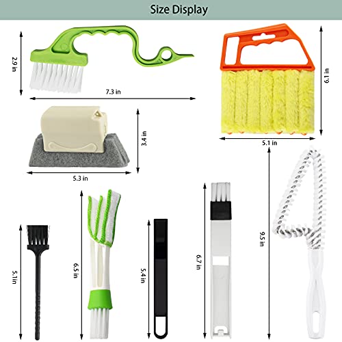 Openfly Groove Gap Cleaning Tools, 8 Pack Hand-Held Window Door Track Cleaning Brush, Window Blind Duster Brush, Windowsill Sweeper Crevice Cleaning Tool For Shutters, Air Conditioner, Car Vents #TOP6