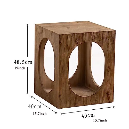 Table d'appoint carrée de ferme avec étagère basse de rangement