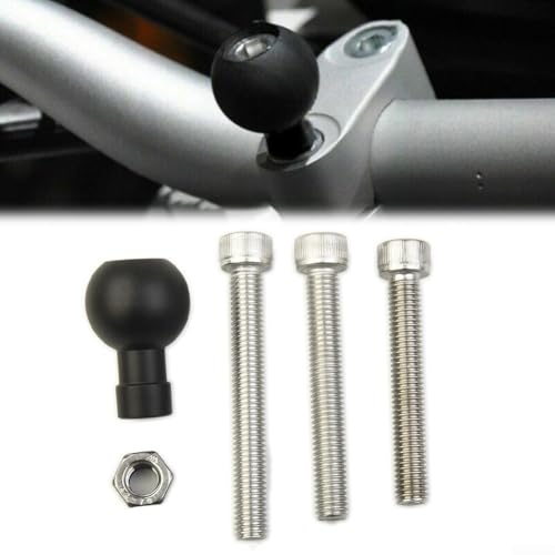 Base de serrage de guidon de moto avec boulon fileté M8 de 2,5 cm compatible avec les supports RAM 6061 en alliage d'aluminium GPS Sat Nav Holder