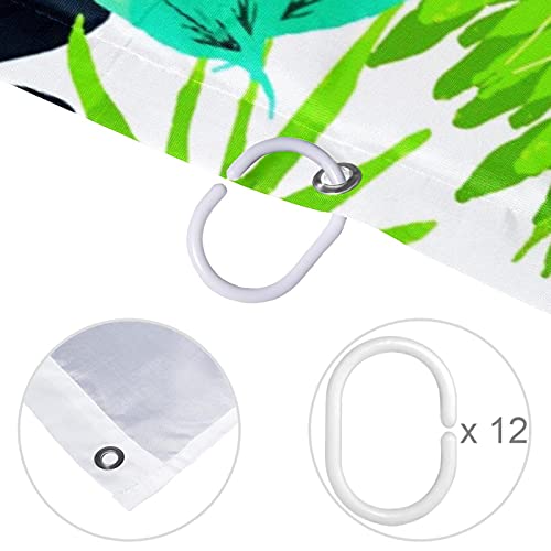Rideau de douche feuille verte imprimé jungle 183 cm avec oeillets robustes