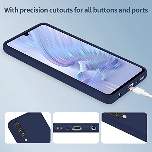Image of DIZORO Microfiber Candy Case Compatible for Samsung Galaxy A70 Shockproof Slim Back Cover Liquid Silicone Bumper Camera Protective Phone Cover (Blue)